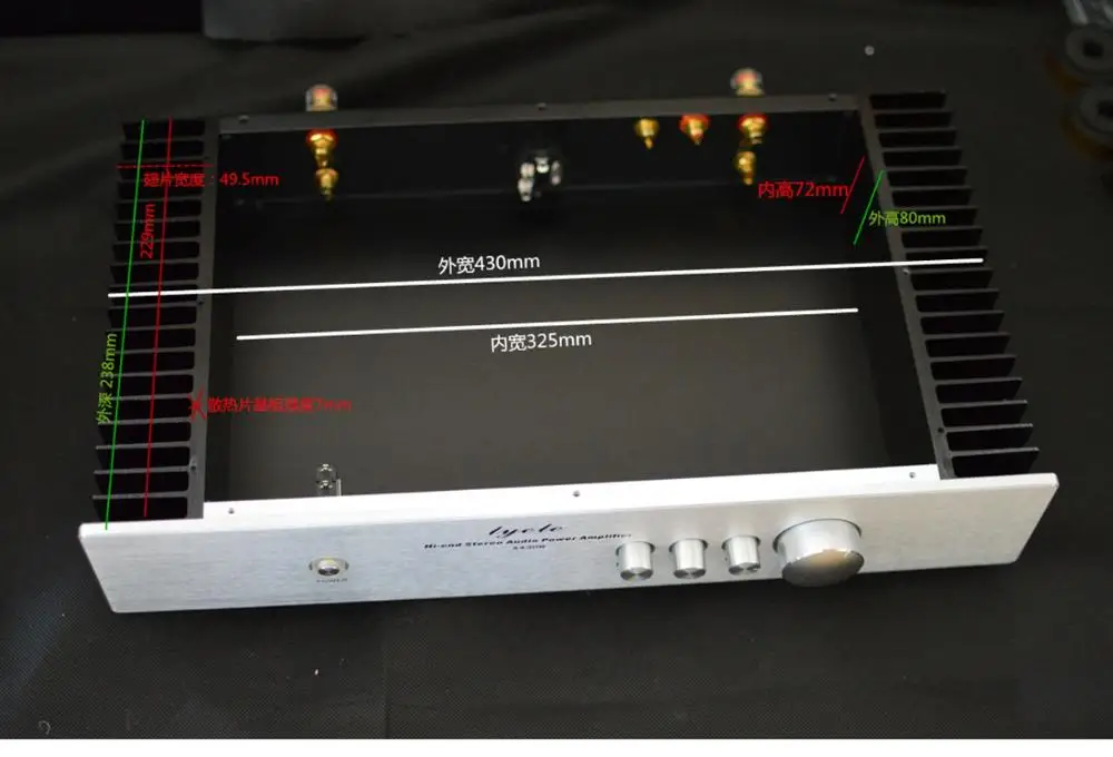 430*238*80MM amplifier case shell 4308 DIY Enclosure house on both sides of the radiator fever class A power amplifier chassis
430*238*80MM amplifier case shell 4308 DIY Enclosure house on both sides of the radiator fever class A power amplifier chassis