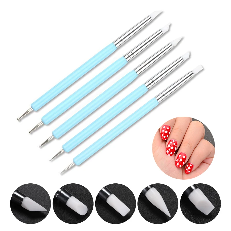 5pcs/set 2 in 1 Way Nail Art Embossing Ball Double-ended Dotting Tools Styluses Pottery Craft Silicone Brushes Pottery Clay Tool
5pcs/set 2 in 1 Way Nail Art Embossing Ball Double-ended Dotting Tools Styluses Pottery Craft Silicone Brushes Pottery Clay Tool