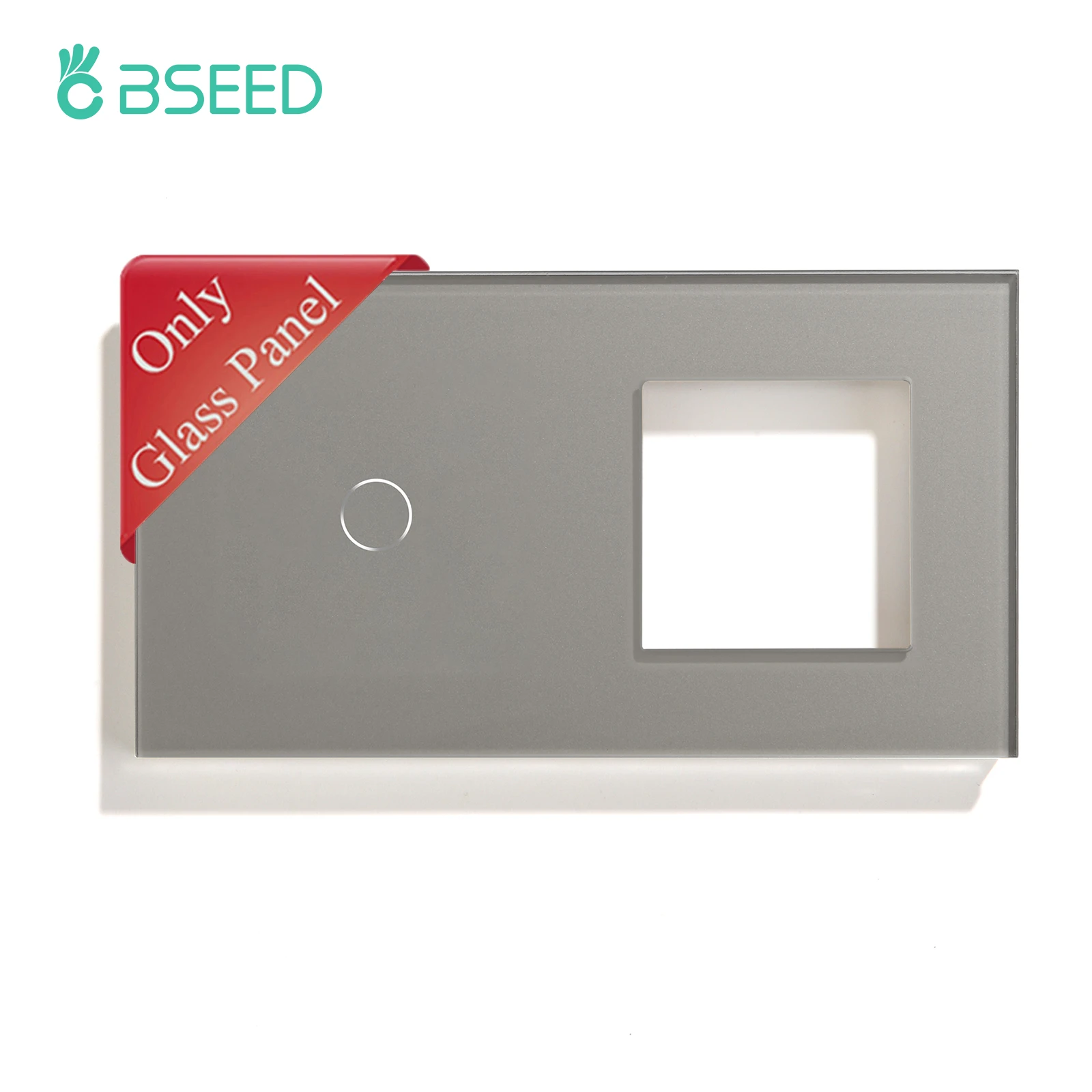 

Панель сенсорного выключателя BSEED европейского стандарта, настенная рама для розетки, 1/2/3 клавиши, кристаллическая стеклянная панель, запчасти «сделай сам», металлическое основание в комплекте, серый цвет