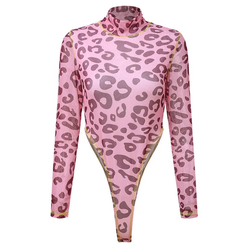 Cheeatch Leopard Print One Piece Overalls For Women Sheer Mesh Turtleneck Fitness Bodysuit Sexy Full Sleeve Club Party Playsuits
Cheeatch Leopard Print One Piece Overalls For Women Sheer Mesh Turtleneck Fitness Bodysuit Sexy Full Sleeve Club Party Playsuits