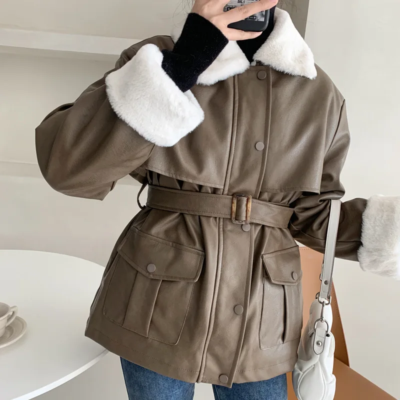 Куртка женская из искусственной кожи, зимняя облегающая куртка из искусственной кожи с имитацией кроличьего меха, 2021, с длинным рукавом, кур...
Куртка женская из искусственной кожи, зимняя облегающая куртка из искусственной кожи с имитацией кроличьего меха, 2021, с длинным рукавом, кур...