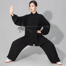 Womens Mens Soft Cotton Tai chi Suit Kung fu Wushu Martial arts Uniform Wing Chun Jacket Pants