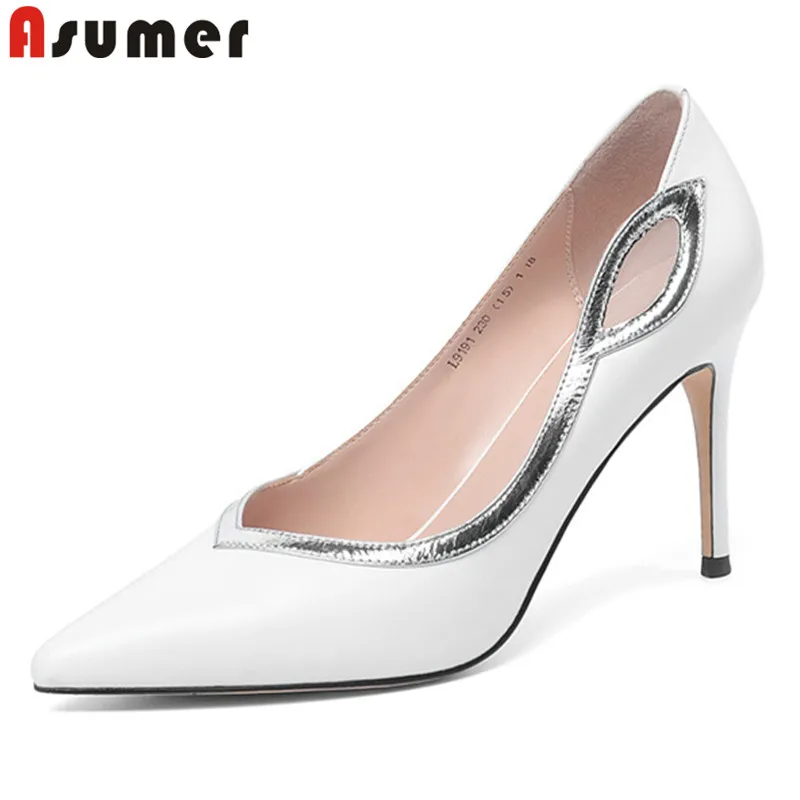 ASUMER 2022 top quality genuine leather pumps women single shoes mixed color pointed toe thin heel party wedding shoes woman
ASUMER 2022 top quality genuine leather pumps women single shoes mixed color pointed toe thin heel party wedding shoes woman