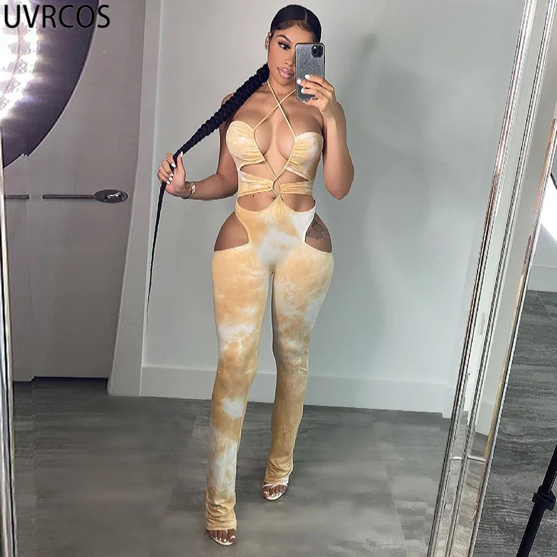UVRCOS Wholesale Items One Piece Overalls Night Club Jumpsuits Summer New Trend Tie Dye Off Shoulder Lace Up Sexy Cut Out Outfit
UVRCOS Wholesale Items One Piece Overalls Night Club Jumpsuits Summer New Trend Tie Dye Off Shoulder Lace Up Sexy Cut Out Outfit