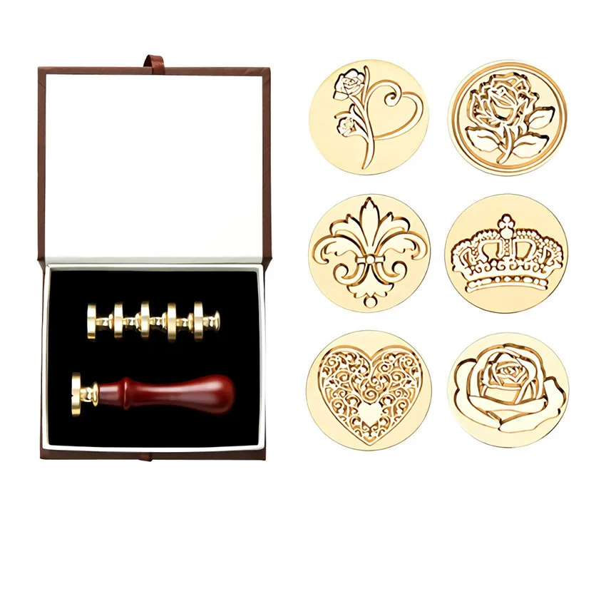 Wax Stamp Set Exquisite Gift Box Decoration DIY Birthday Gift Envelope Wedding Invitation Seal Wax Seal 1+5 Copper Head
Wax Stamp Set Exquisite Gift Box Decoration DIY Birthday Gift Envelope Wedding Invitation Seal Wax Seal 1+5 Copper Head