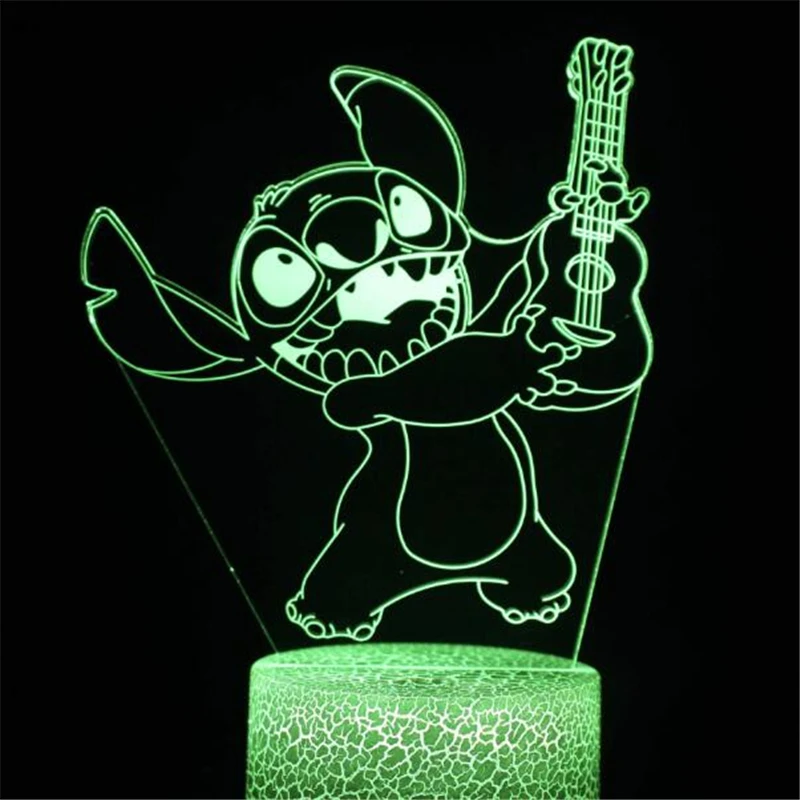 Disney мультфильм 3D светодиодный ночной Светильник стежка акриловая Иллюзия