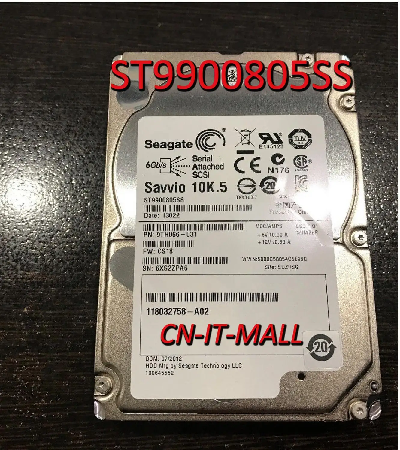 Seagate Savvio 10K.5 ST9900805SS 900 ГБ 10000 об/мин 64 МБ кэш SAS 6 ГБ/сек. 2,5 "Внутренний жесткий диск предприятия
Seagate Savvio 10K.5 ST9900805SS 900 ГБ 10000 об/мин 64 МБ кэш SAS 6 ГБ/сек. 2,5 "Внутренний жесткий диск предприятия