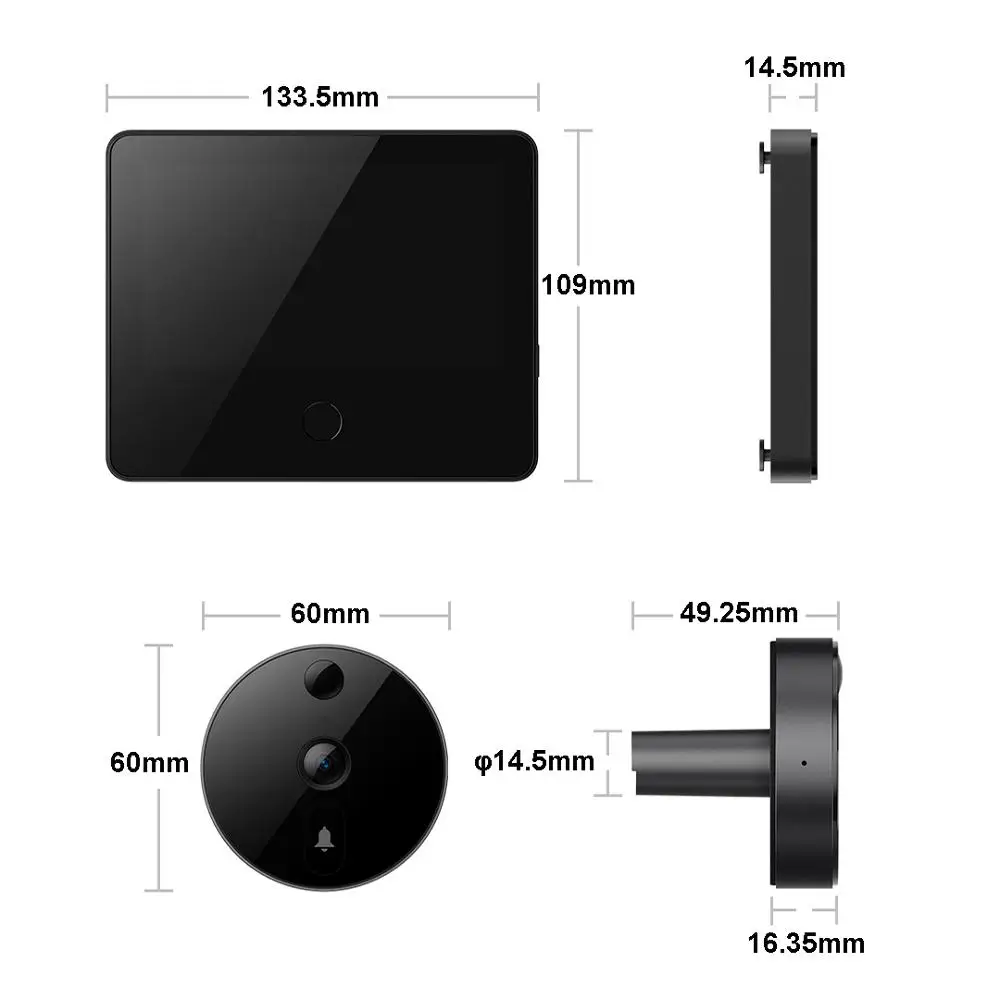 Xiaomi Mijia Smart Cat Eye Video Screen Doorbell 161 FHD Wireless with 5inch Touch Screen AI Face & PIR Movement Detection
Xiaomi Mijia Smart Cat Eye Video Screen Doorbell 161 FHD Wireless with 5inch Touch Screen AI Face & PIR Movement Detection