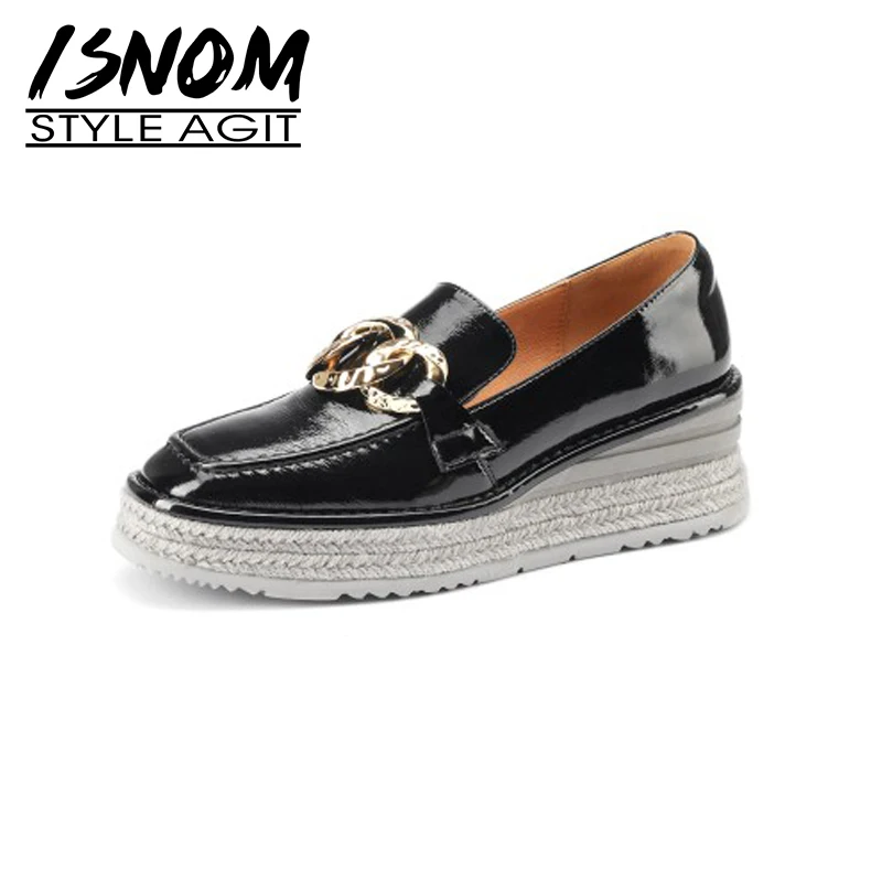 ISNOM Genuine Leather Women Comfortable Flats Slipped Wedges Metal Round Toe Increase Weave Deep Casual Shoes XL080
ISNOM Genuine Leather Women Comfortable Flats Slipped Wedges Metal Round Toe Increase Weave Deep Casual Shoes XL080
