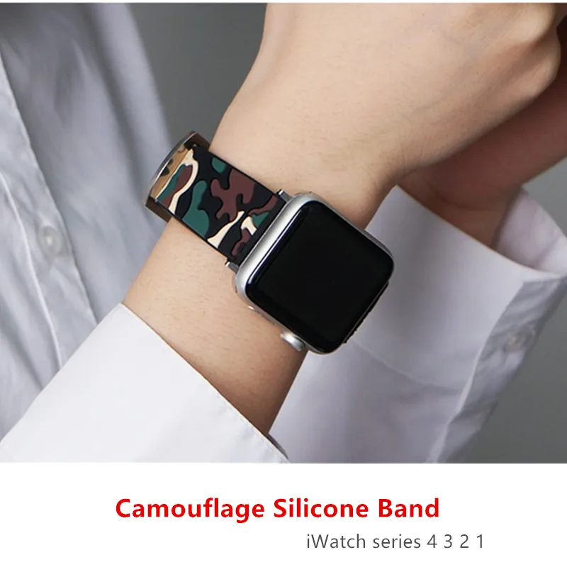 Camouflage strap for Apple watch band 44mm 40mm Silicone belt correas bracelet watchband iWatch band 42mm 38mm series 3 4 5 6 se
Camouflage strap for Apple watch band 44mm 40mm Silicone belt correas bracelet watchband iWatch band 42mm 38mm series 3 4 5 6 se