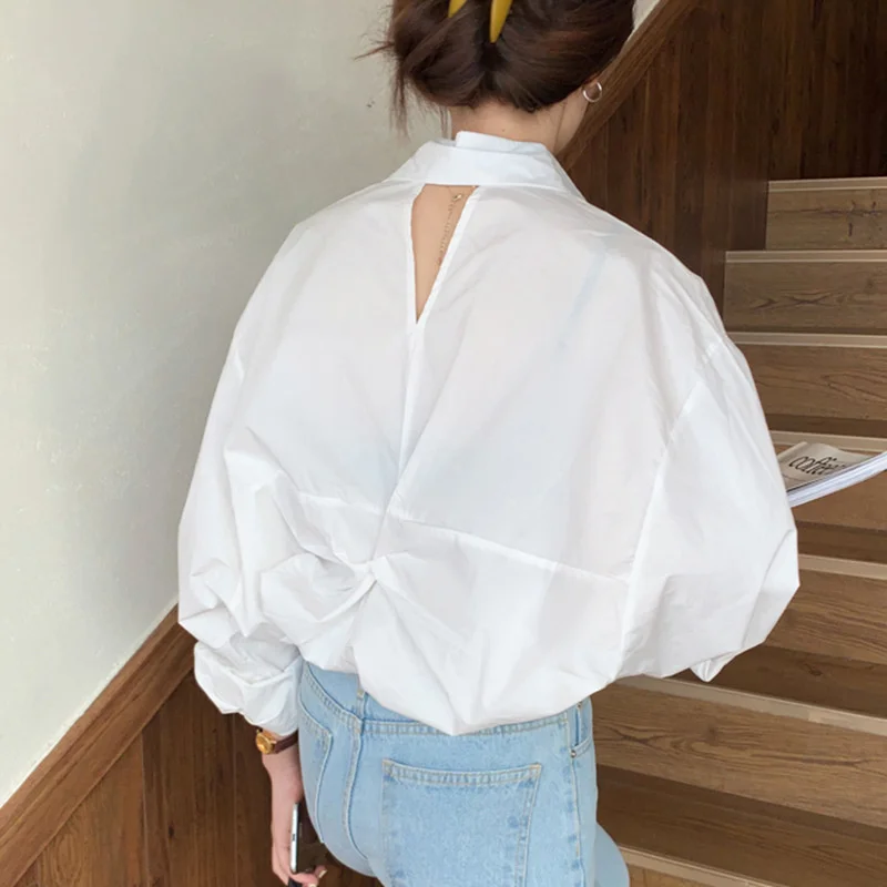 Korean Chic Minimalist Careful Machine Exposed Back Wrinkle Thin Lapel Single Breasted Anti Wrinkle Long Sleeve Shirt Women
Korean Chic Minimalist Careful Machine Exposed Back Wrinkle Thin Lapel Single Breasted Anti Wrinkle Long Sleeve Shirt Women