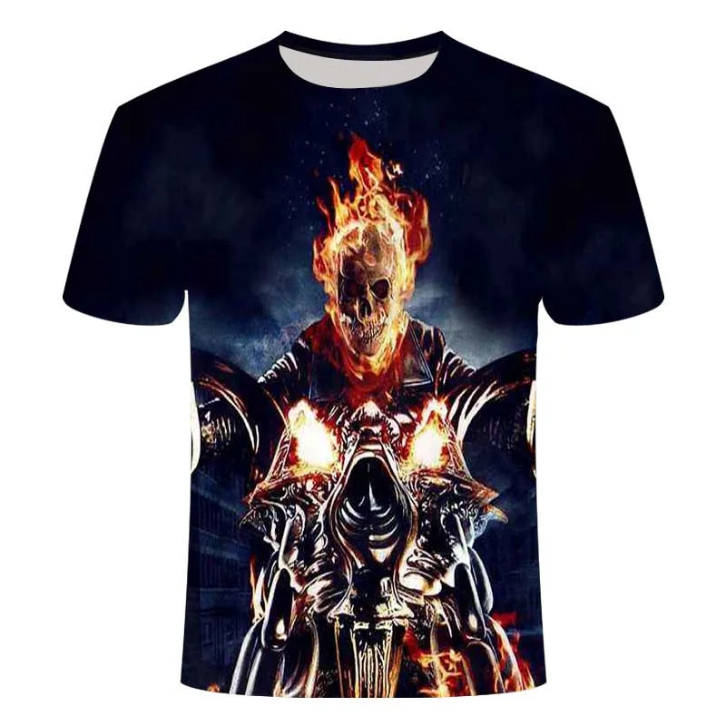 Skull 3D printing men's summer soft and comfortable casual short-sleeved T-shirt round neck top
Skull 3D printing men's summer soft and comfortable casual short-sleeved T-shirt round neck top