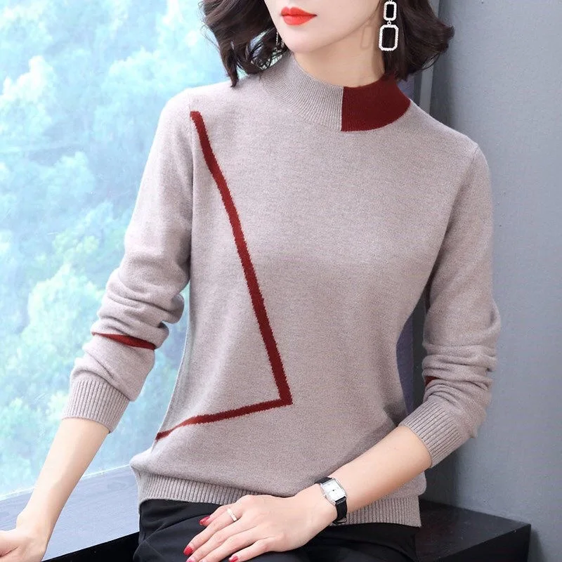 Winter Fall Korean Fashion Womens Patchwork Black Beige Knitted Sweaters and Pullovers , Female Woman 3xl Beige Knit Sweater
Winter Fall Korean Fashion Womens Patchwork Black Beige Knitted Sweaters and Pullovers , Female Woman 3xl Beige Knit Sweater