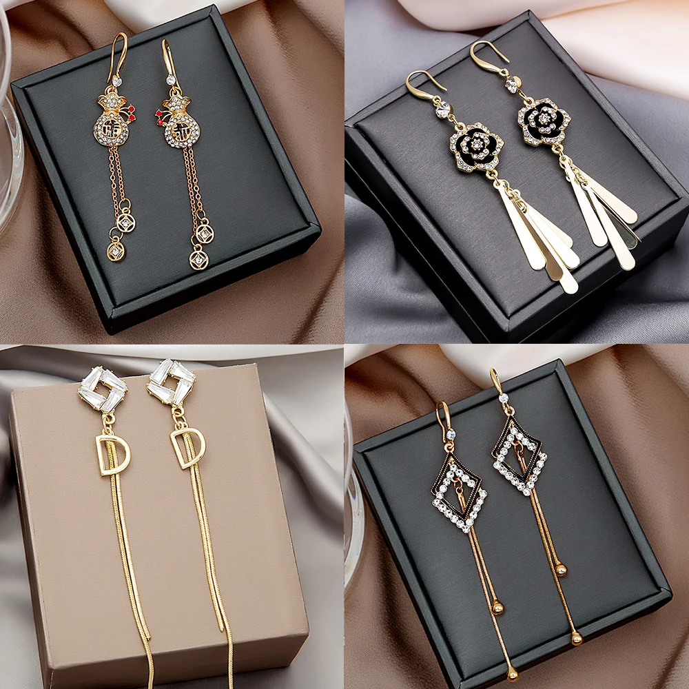 New Trend Pearl Pendant Earrings Fashion Shining Rhinestone Drop Earrings Ladies Long Ear Nails 2021 Fine Wedding Party Jewelry
New Trend Pearl Pendant Earrings Fashion Shining Rhinestone Drop Earrings Ladies Long Ear Nails 2021 Fine Wedding Party Jewelry