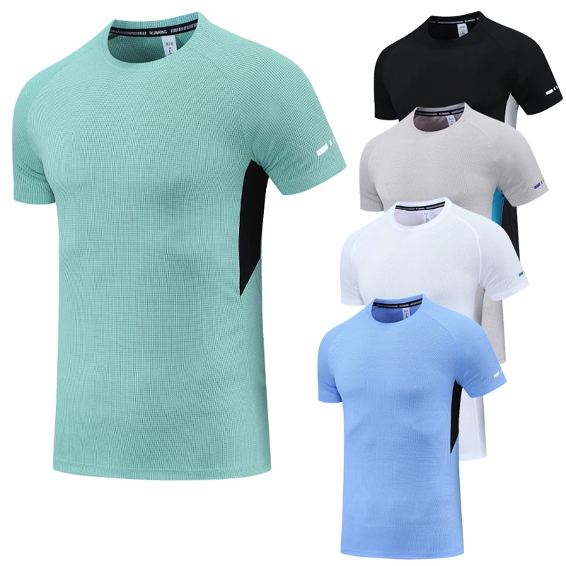 Mens Training T Shirt Slim Sport Fitness Running Short Sleeve Ice Summer Workout Breathable Jogging Patchwork Spandex Tee
Mens Training T Shirt Slim Sport Fitness Running Short Sleeve Ice Summer Workout Breathable Jogging Patchwork Spandex Tee