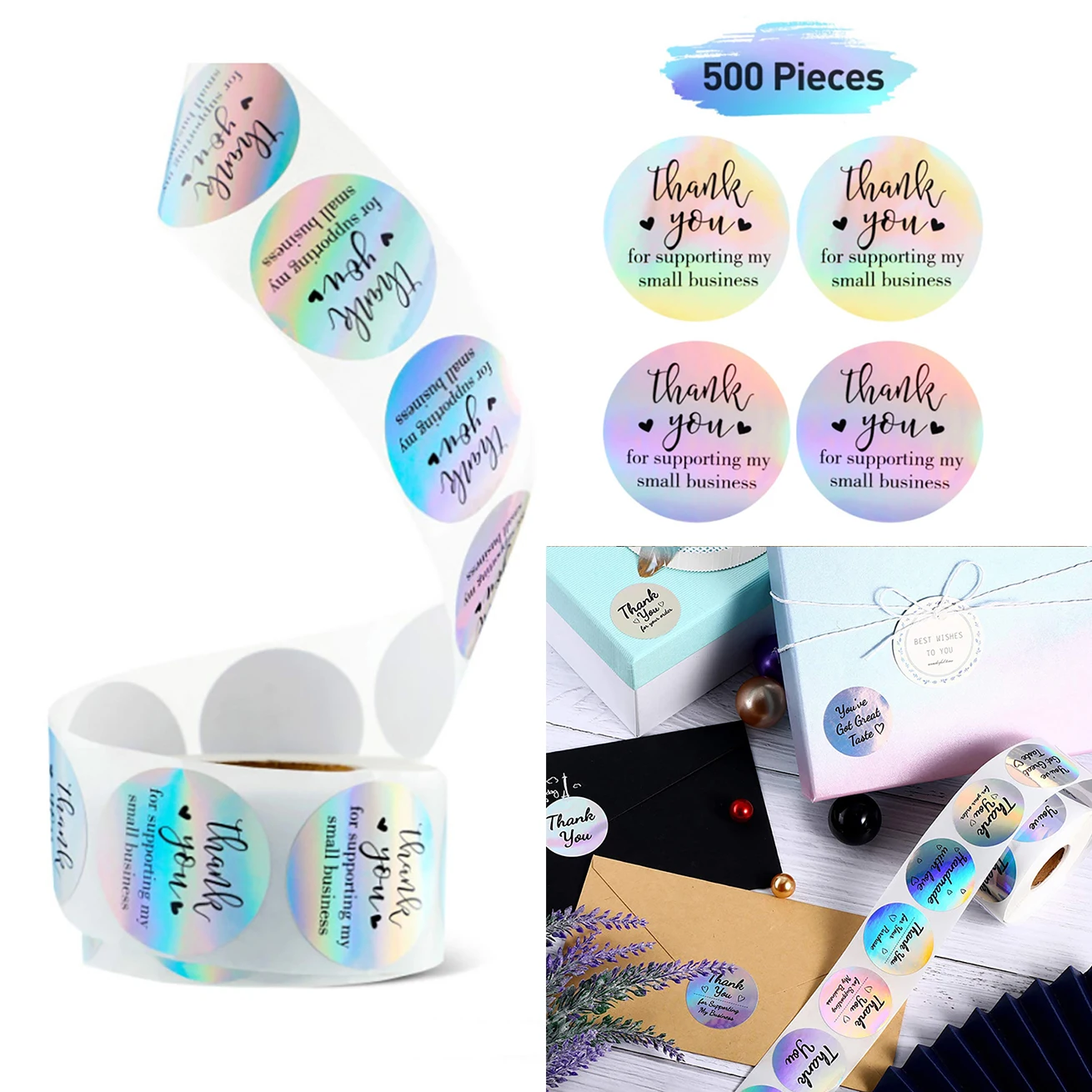 500pcs/roll 3.8cm Rainbow Laser Lover Thank You Stickers Students Gift Business Wrapping Decorative Label Stationery Sticker
500pcs/roll 3.8cm Rainbow Laser Lover Thank You Stickers Students Gift Business Wrapping Decorative Label Stationery Sticker