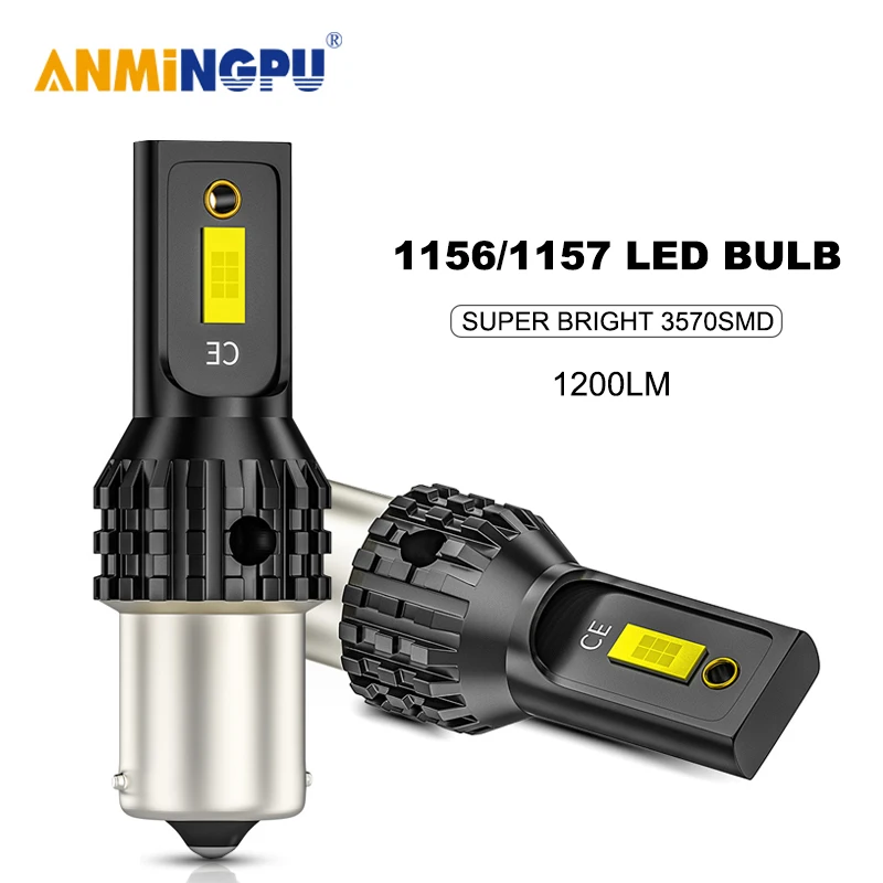 Сигнальная лампа ANMINGPU 1x P21W Led BA15S BAU15S PY21W R5W 1156 3570SMD 1157 BAY15D P21/5W фонарь заднего хода