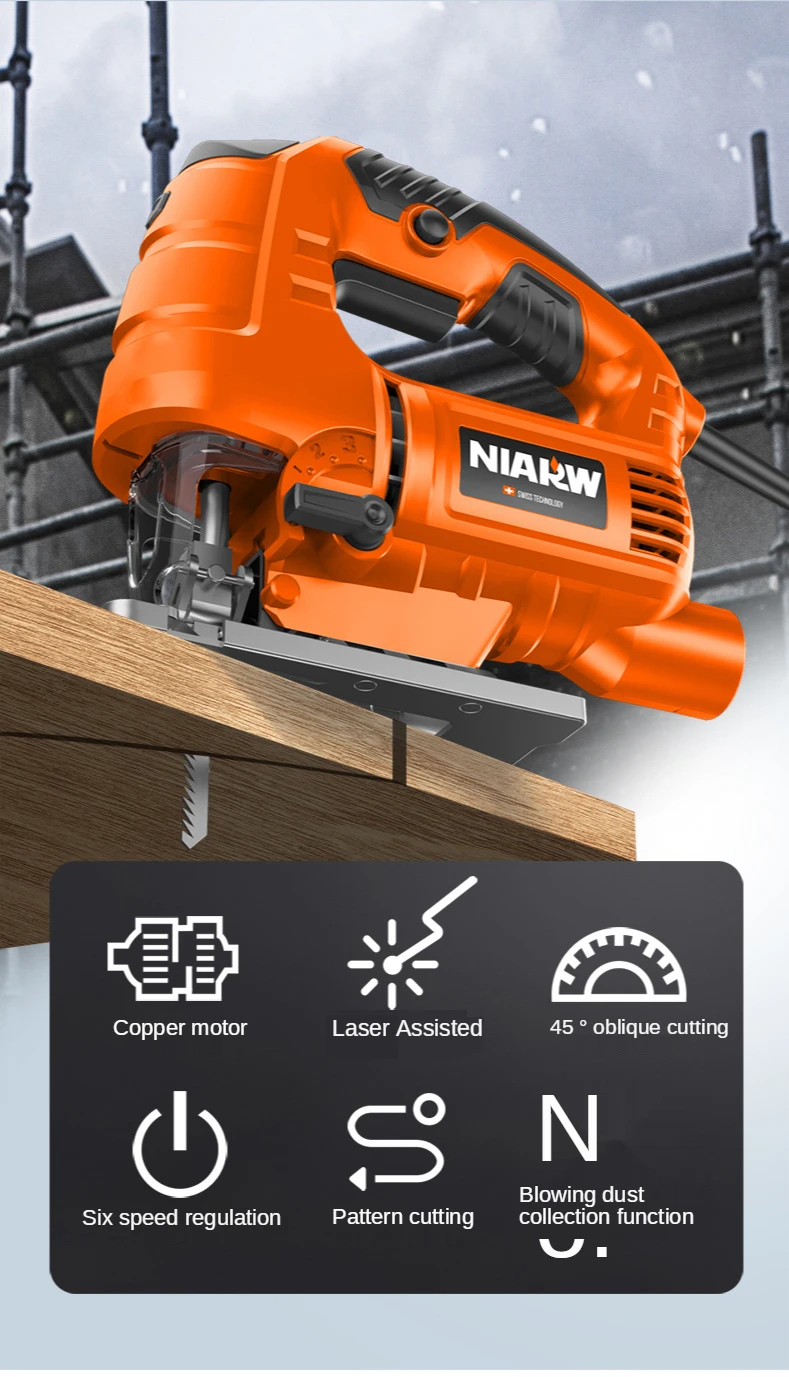 220V Multi-function hand-held power tool for curve sawers. Small household electric sawing machine for wood and board cutting
220V Multi-function hand-held power tool for curve sawers. Small household electric sawing machine for wood and board cutting