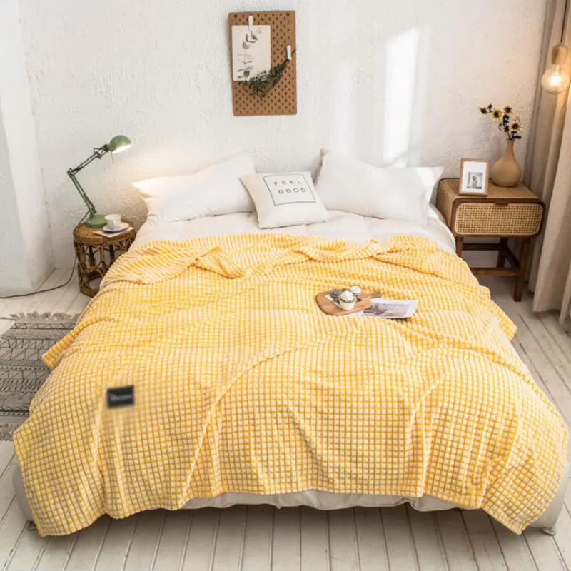 Yellow Color Plaid Cozy Blanket Soft Coral Fleece Fluffy Throw Blankets for Beds Single Bedspread Blankets for Sofa Bedspread
Yellow Color Plaid Cozy Blanket Soft Coral Fleece Fluffy Throw Blankets for Beds Single Bedspread Blankets for Sofa Bedspread