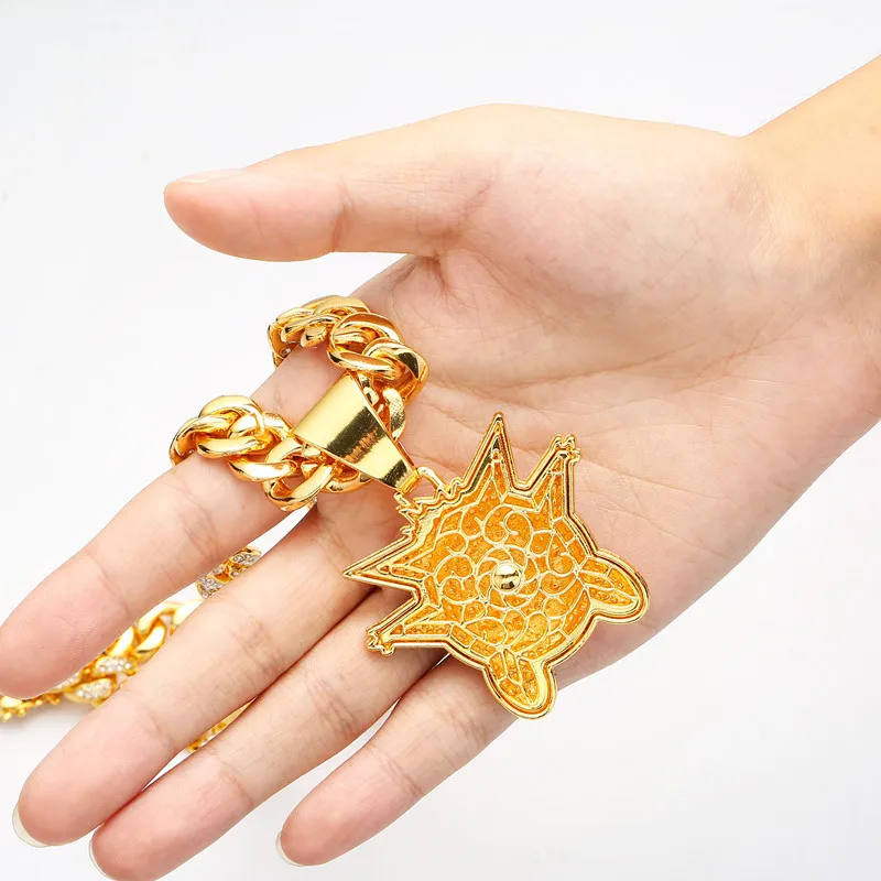 Hip Hop Big Gold Iced Out Alloy Gengar Bling Ghost Pendant & Necklace For Men Rapper Jewelry With Bling Cuban Chains
Hip Hop Big Gold Iced Out Alloy Gengar Bling Ghost Pendant & Necklace For Men Rapper Jewelry With Bling Cuban Chains