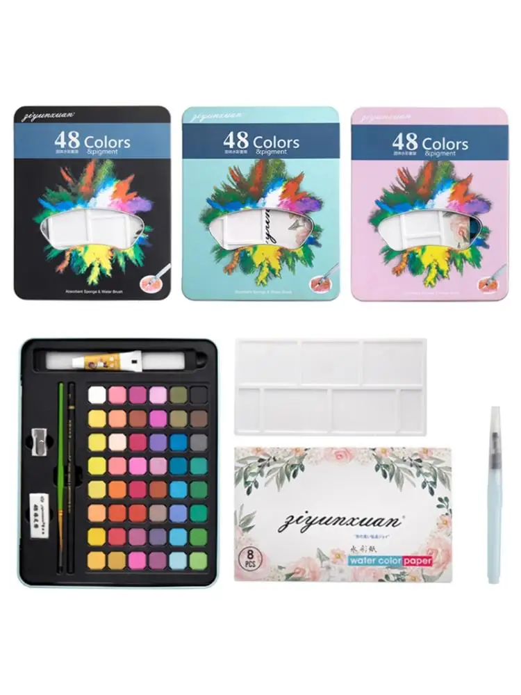 48 Colors Solid Watercolor Paint Pigment Portable Travel Brush Pen Set for Beginners Students Drawing Art Supplies
48 Colors Solid Watercolor Paint Pigment Portable Travel Brush Pen Set for Beginners Students Drawing Art Supplies