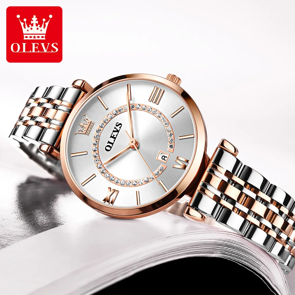 OLEVS Luxury Ladies Watch Waterproof Rose Gold Steel Strap Women Wristwatch Rhinestone Brand Bracelet Clocks Relogio Feminino
OLEVS Luxury Ladies Watch Waterproof Rose Gold Steel Strap Women Wristwatch Rhinestone Brand Bracelet Clocks Relogio Feminino