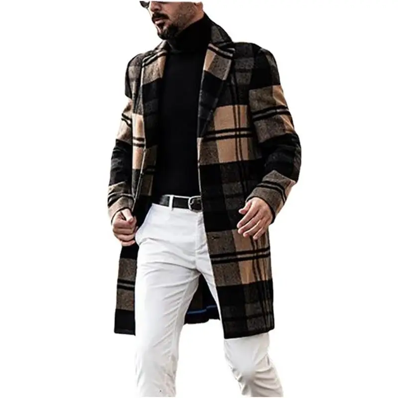 Fashion Men Coats Winter Autumn Warm Woolen Plaid Lapel Long Sleeve Fleece Overcoats Fashion Long Trench Plus Size Outerwear
Fashion Men Coats Winter Autumn Warm Woolen Plaid Lapel Long Sleeve Fleece Overcoats Fashion Long Trench Plus Size Outerwear