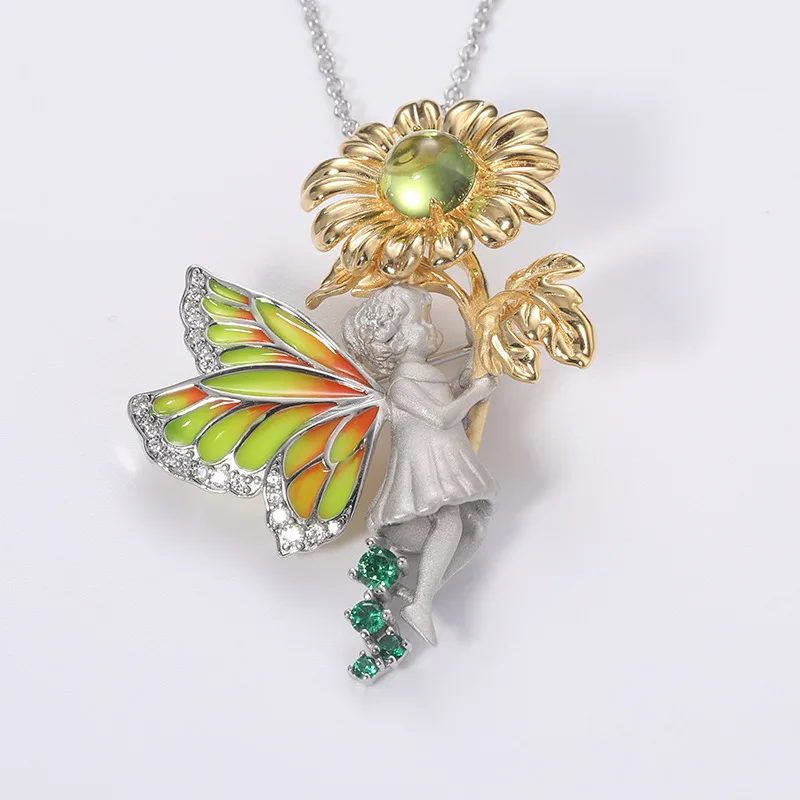 Angel Series Sunflower Necklace 925 Silver Necklace Peridot Pendant Window Enamel Italian Craft
Angel Series Sunflower Necklace 925 Silver Necklace Peridot Pendant Window Enamel Italian Craft