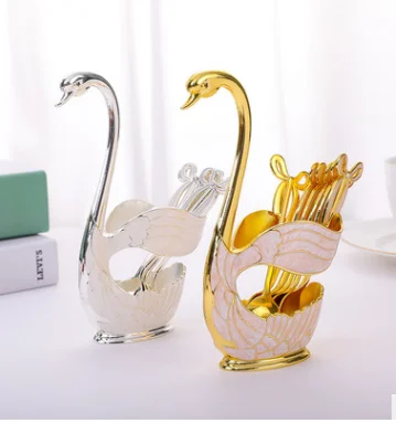 Metal European creative coffee spoon fruit spoon fork set household ornaments Swan dessert cake spoon tableware 
Metal European creative coffee spoon fruit spoon fork set household ornaments Swan dessert cake spoon tableware