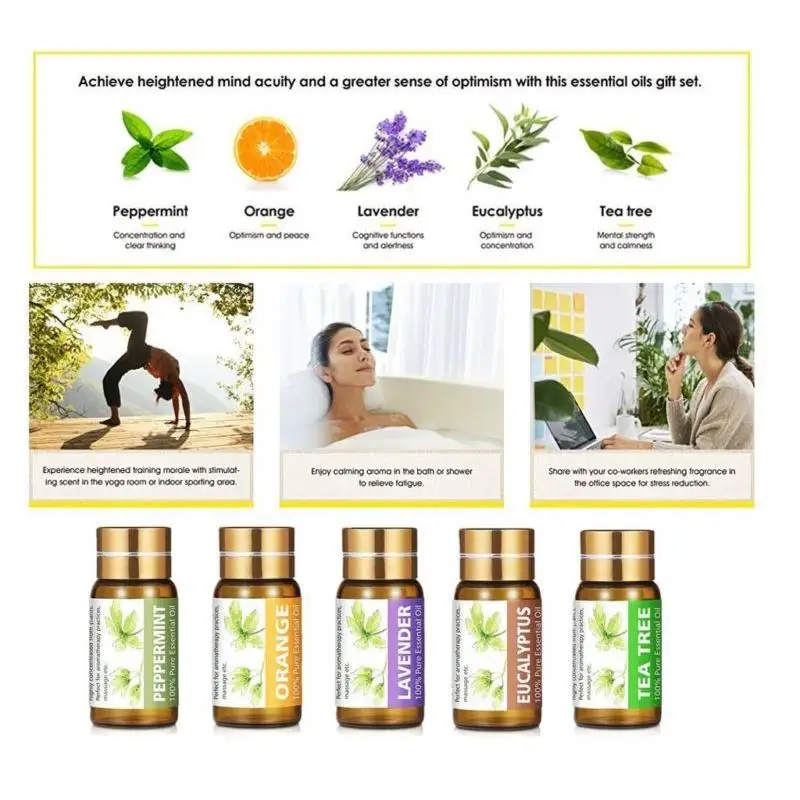 

KIUNO 5ML Essential Oils 100% Pure Therapeutic Grade Oil Aromatherapy Oil Aroma Quality External Use Premium Scent Natural