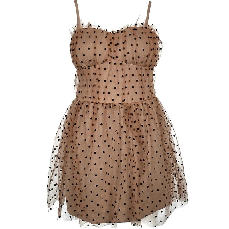 Skirted One Piece Swimsuit Women Dot Printed Swimwear Suspender Gauze Monokini Swim Suit Korea Style Bathing Suit Open Back
Skirted One Piece Swimsuit Women Dot Printed Swimwear Suspender Gauze Monokini Swim Suit Korea Style Bathing Suit Open Back