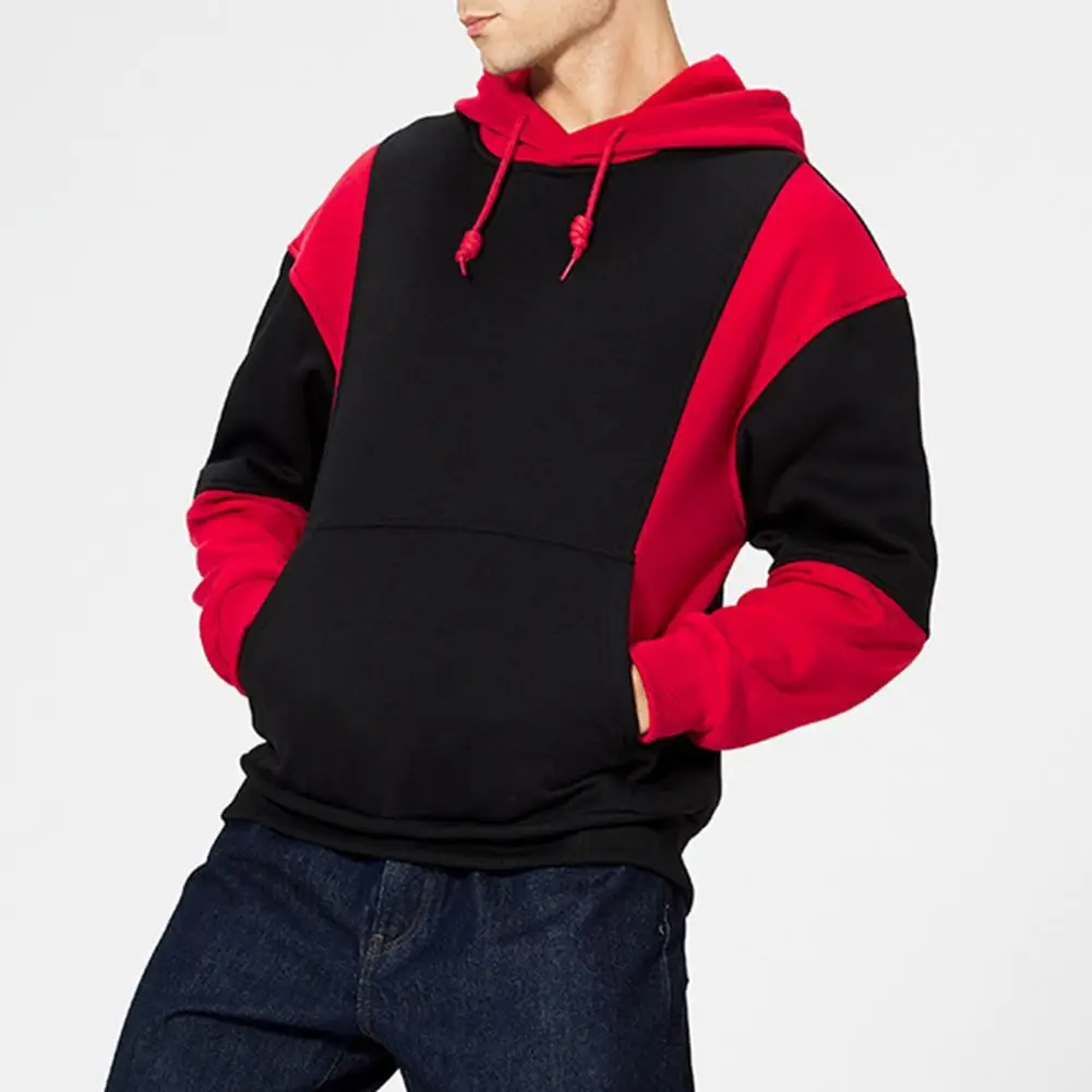 Men Hoodie Color Block Hooded Autumn Winter Patchwork Drawstring Large Pocket Sweatshirt Streetwear
Men Hoodie Color Block Hooded Autumn Winter Patchwork Drawstring Large Pocket Sweatshirt Streetwear
