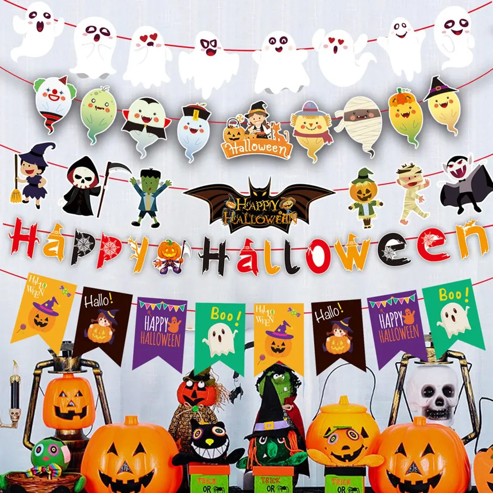 

Hallowen подвесное украшение Баннер Детские сувениры мультяшная ведьма летучая мышь Призрак дизайн реквизит украшения для Хэллоуина домашвечерние