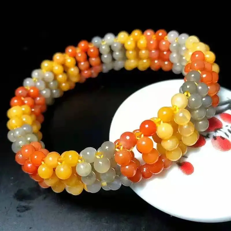 Natural hetian jade bracelet colorful jadite jade beads bracelets jade jewelry gift for women
Natural hetian jade bracelet colorful jadite jade beads bracelets jade jewelry gift for women