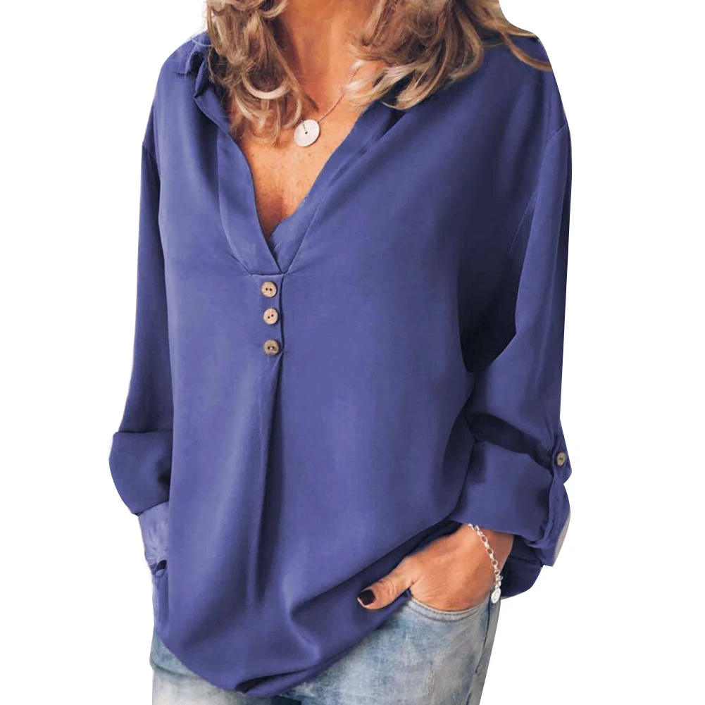 blouse women korean style Plus Size Spring Autumn Women Loose Solid Color V Neck Long Sleeve Shirt Blouse
blouse women korean style Plus Size Spring Autumn Women Loose Solid Color V Neck Long Sleeve Shirt Blouse