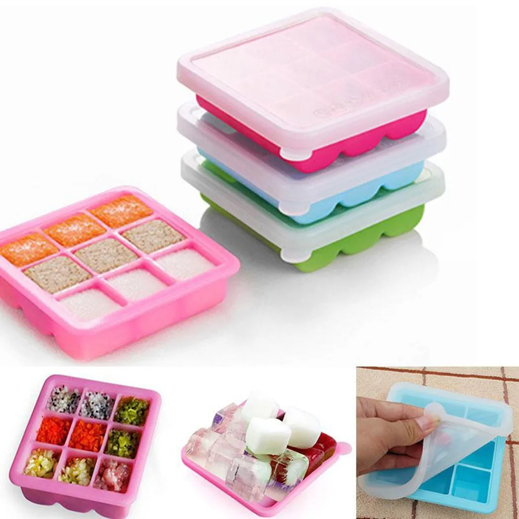 9 Cubes Silicone Mold Baby Food Storage Fruit Breast Milk Freezer Ice Cube Mold Ice Cube Maker Box Storage Container Candy Bar
9 Cubes Silicone Mold Baby Food Storage Fruit Breast Milk Freezer Ice Cube Mold Ice Cube Maker Box Storage Container Candy Bar