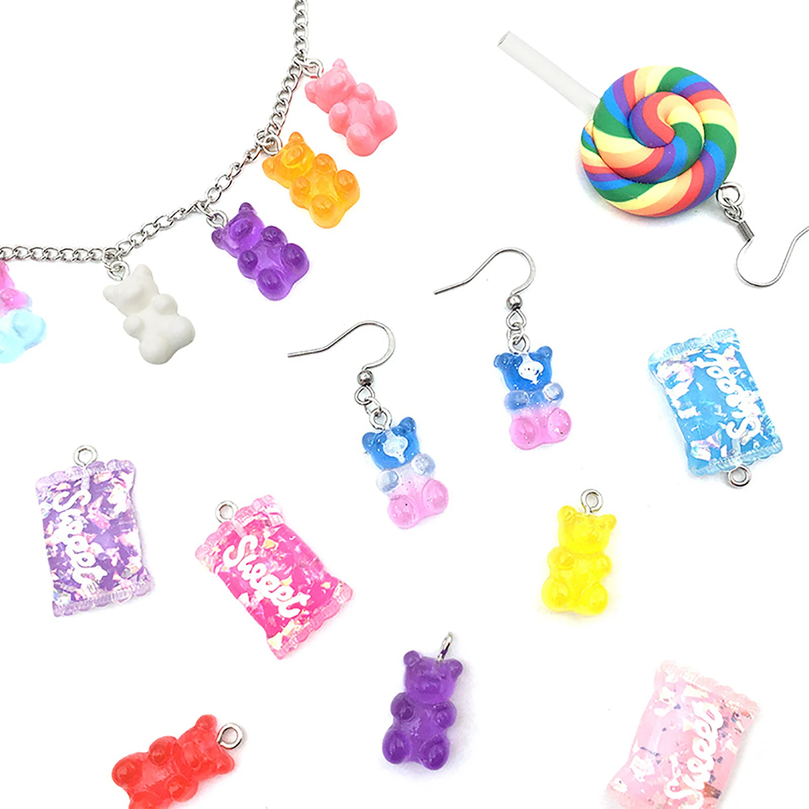 Doreen Box Fashion Candy Bear Lollipop Multicolor Charms Gradient Color Women DIY Making Earrings Necklace Pendant Jewelry,10PCs
Doreen Box Fashion Candy Bear Lollipop Multicolor Charms Gradient Color Women DIY Making Earrings Necklace Pendant Jewelry,10PCs