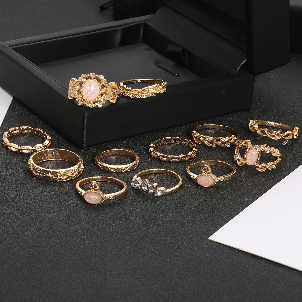 12 Pcs/set Vintage Women Crown Feather Crystal Rings Set for Women Geometry Midi Finger Kunckle Ring Boho Wedding Jewelry Gifts
12 Pcs/set Vintage Women Crown Feather Crystal Rings Set for Women Geometry Midi Finger Kunckle Ring Boho Wedding Jewelry Gifts