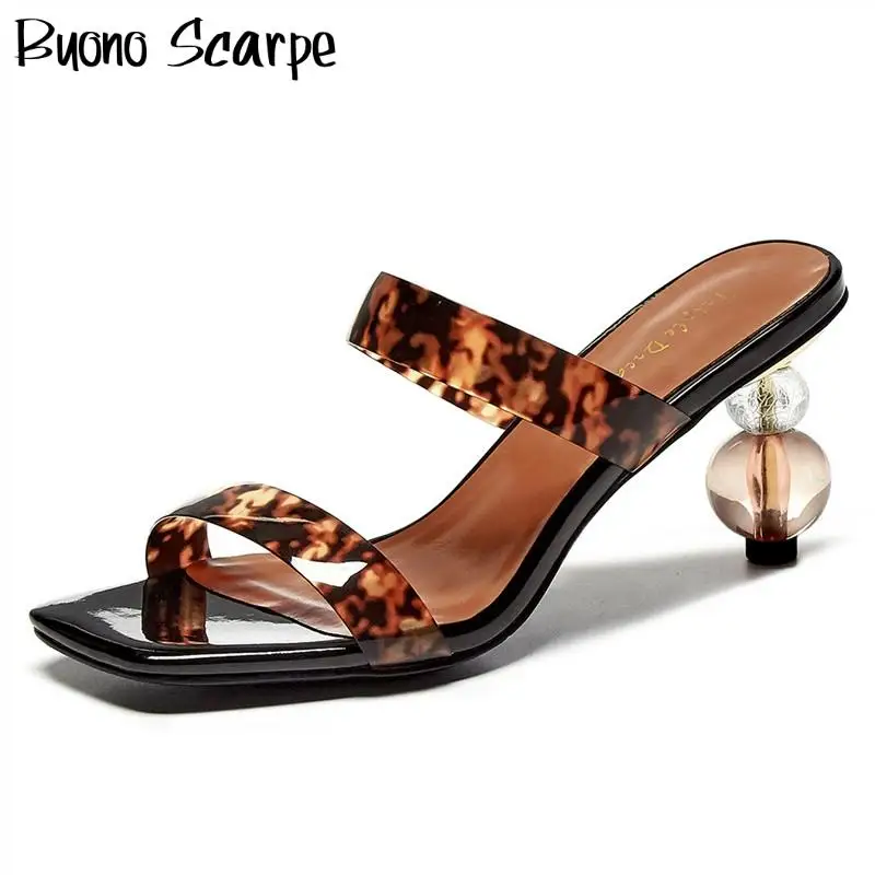 Retro Women Slingbacks Sandals Strange Heel Summer Sandals Leopard Sexy Heel Shoes Transparent Heel Sandalias Mujer Designer New
Retro Women Slingbacks Sandals Strange Heel Summer Sandals Leopard Sexy Heel Shoes Transparent Heel Sandalias Mujer Designer New