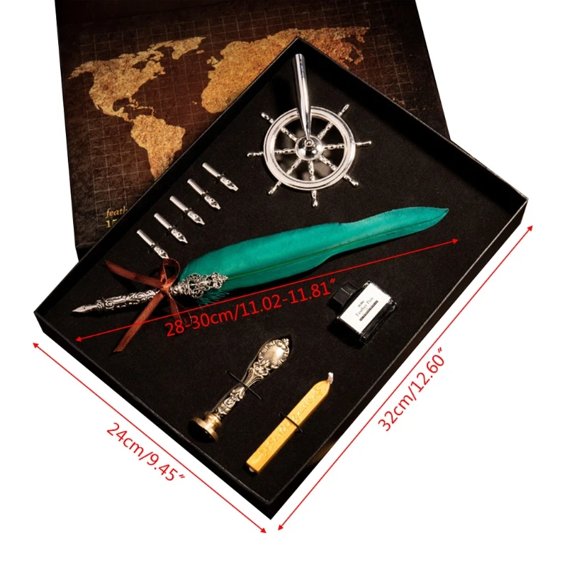 Vintage Quill Feather Dip Pen Fountain Pens Writing Ink 5 Nibs Luxury Gift Box Calligraphy Set Stationery
Vintage Quill Feather Dip Pen Fountain Pens Writing Ink 5 Nibs Luxury Gift Box Calligraphy Set Stationery