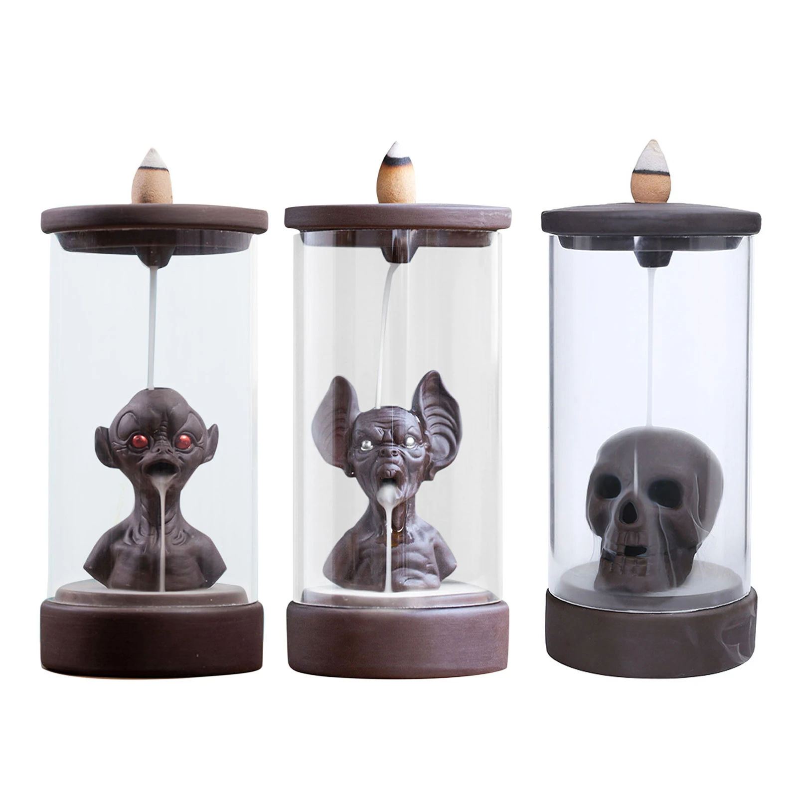 Backflow Incense Burner Skull/ghost/Elves head shape Incense Burner cup Home Decoration Waterfall smoke Incense Burner bottle
Backflow Incense Burner Skull/ghost/Elves head shape Incense Burner cup Home Decoration Waterfall smoke Incense Burner bottle