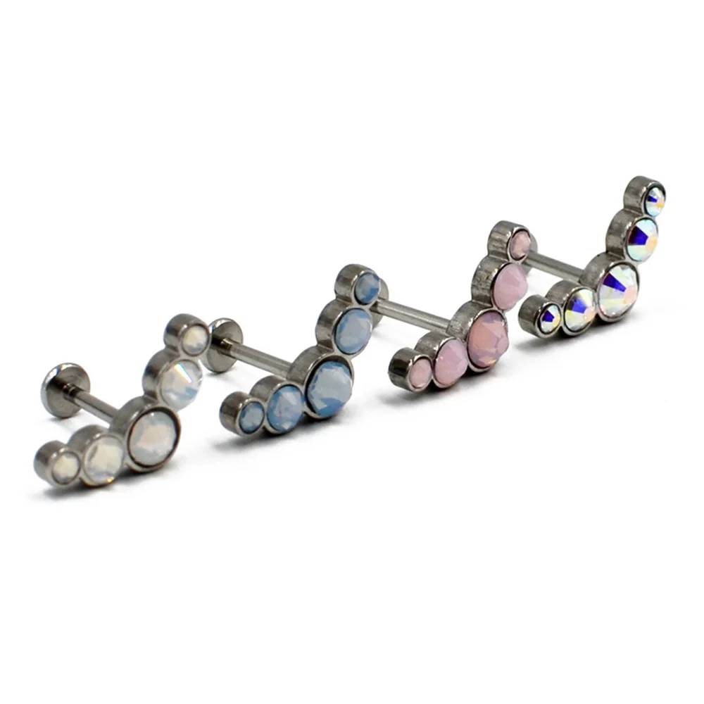 2PCS G23 Titanium Zircon Ear Tragus Cartilage Earring Opal Cluster Internally Threaded Helix Piercing Jewelry Labret Lip Ring
2PCS G23 Titanium Zircon Ear Tragus Cartilage Earring Opal Cluster Internally Threaded Helix Piercing Jewelry Labret Lip Ring