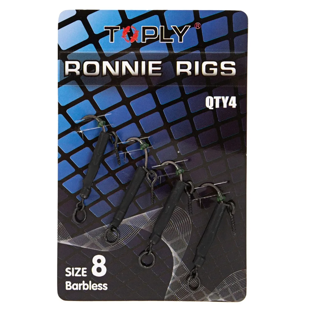 

4pcs/pack Ready Tied Ronnie Rigs Fishhook Carbon Steel Carp Fishing Rig With Barbed/Barbless 4/6/8# Hook​ Connector Pesca Tackle