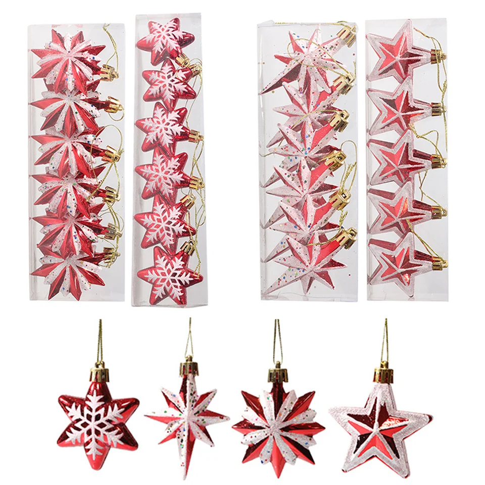 6PCS Red Christmas Star Tree Ornaments Plastic Crutch Candy Pendants 2021 Noel Decorations Xmas Crafts Home Party Pendant
6PCS Red Christmas Star Tree Ornaments Plastic Crutch Candy Pendants 2021 Noel Decorations Xmas Crafts Home Party Pendant