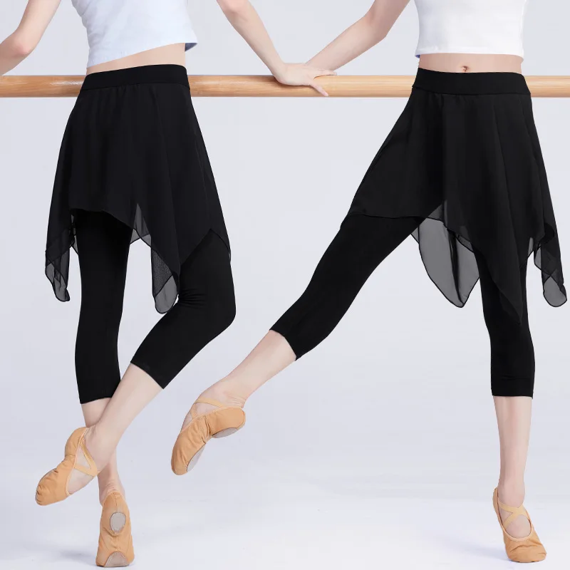Фото Профессиональные черные эластичные леггинсы для балета танцев Женские Балетные