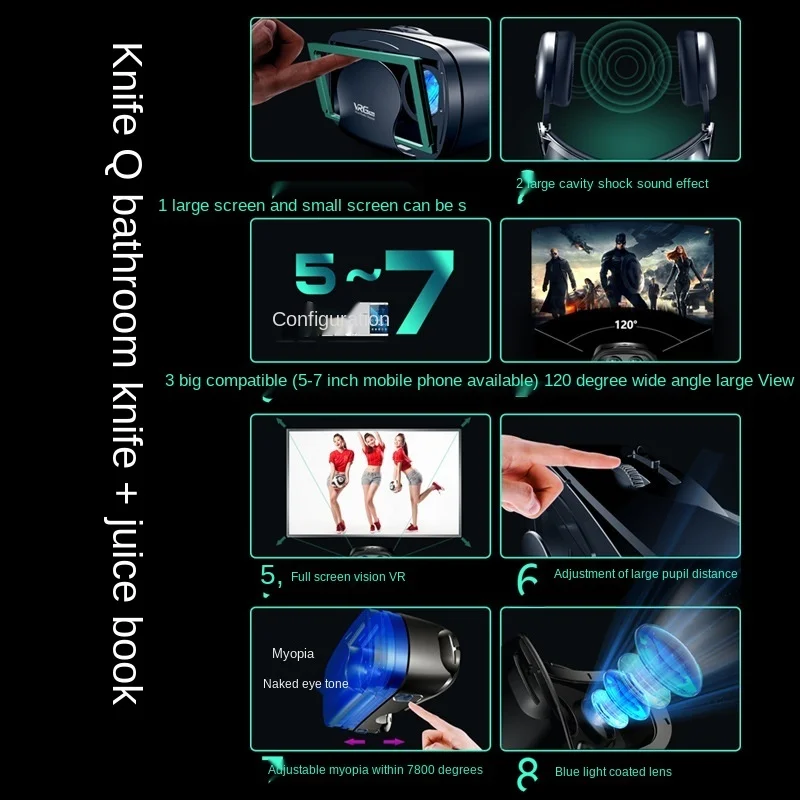 Аудиовизуальные наушники Vrgpro встроенные 3D очки виртуальной реальности для