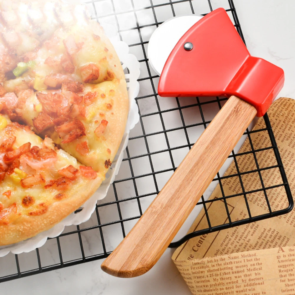 Stainless Steel Axe Bamboo Handle Pizza Cutter Rotating Blade Home Kitchen Single Wheel Cutting Tool Cookies Cake Cutting
Stainless Steel Axe Bamboo Handle Pizza Cutter Rotating Blade Home Kitchen Single Wheel Cutting Tool Cookies Cake Cutting