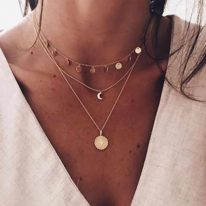 New Fashion Moon Chain Chokers chunky Short Collier necklaces for women Collars Jewelry Bijoux
New Fashion Moon Chain Chokers chunky Short Collier necklaces for women Collars Jewelry Bijoux