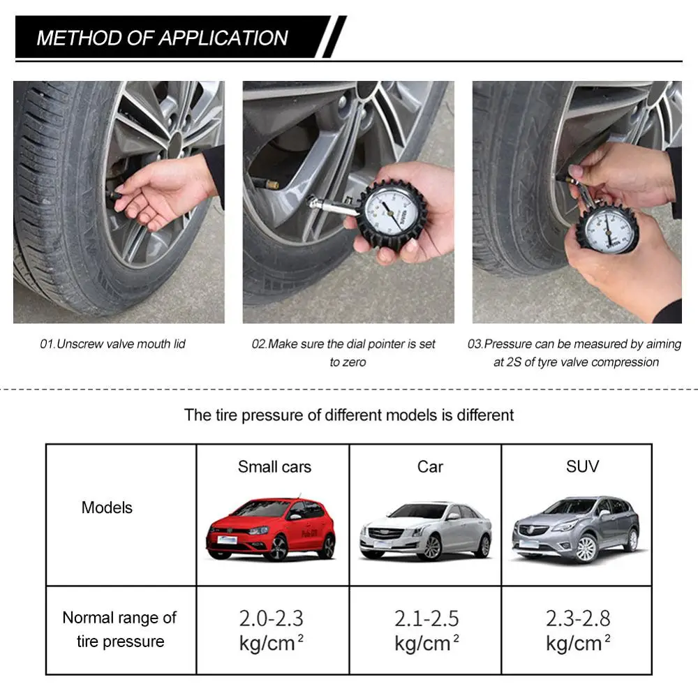 Car Tire Pressure Car Truck Vehicle Air Tire Pressure Gauge Meter Perfect for most Truck Motorcycle and Bike 
Car Tire Pressure Car Truck Vehicle Air Tire Pressure Gauge Meter Perfect for most Truck Motorcycle and Bike