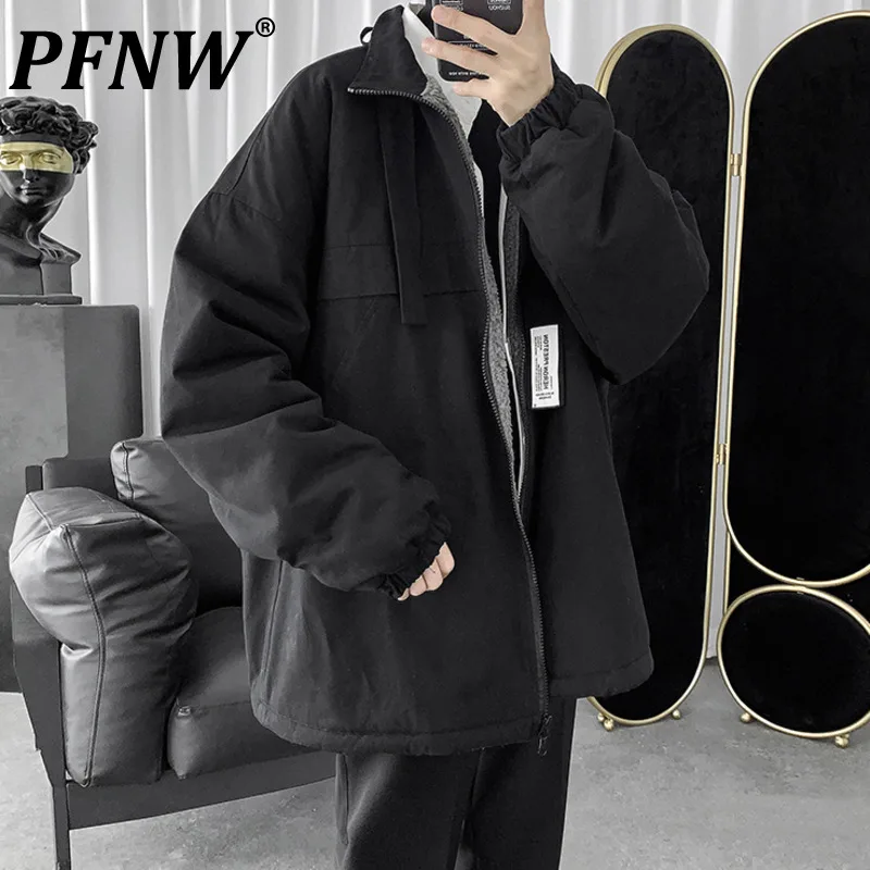 PFNW Men's Fashion Tooling Cotton Jacket 2021 Winter Lamb Wool Plush Thicken Korean Loose Coat Windbreak Black Streetwear 2X0706
PFNW Men's Fashion Tooling Cotton Jacket 2021 Winter Lamb Wool Plush Thicken Korean Loose Coat Windbreak Black Streetwear 2X0706
